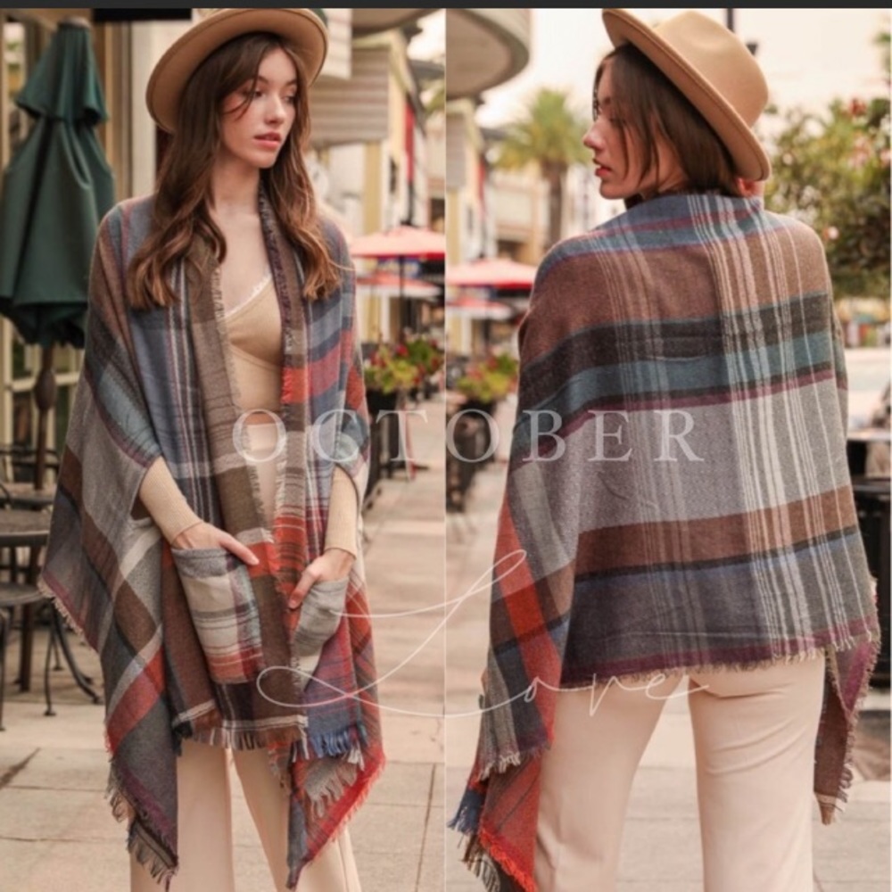 Plaid Poncho